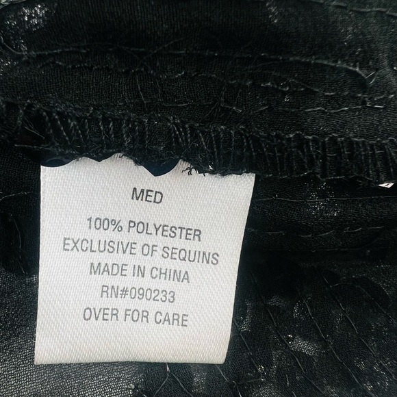 NOLLIE Black Y2K Sequin Crop Tank Top Size Medium Summer Blouse Fancy - Picture 11 of 12